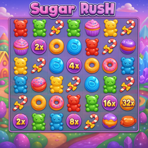 Volerbet - Sugar Rush Slot - Kaskaden und Multiplikatoren